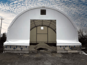 CC Series Fabric Structure on Concrete for a Salt Shed