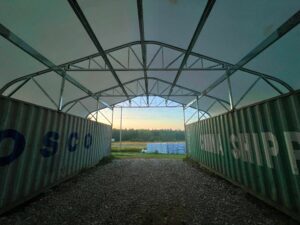 CL Series Fabric Structure on Shipping Containers for Commercial Storage