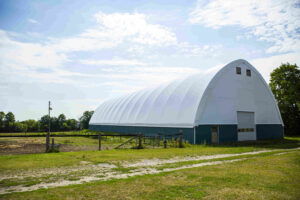 HT Series Fabric Structure on Wood Posts for Agricultural Storage