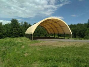 CC Series Fabric Structure on Wood Posts for Agriculture Storage