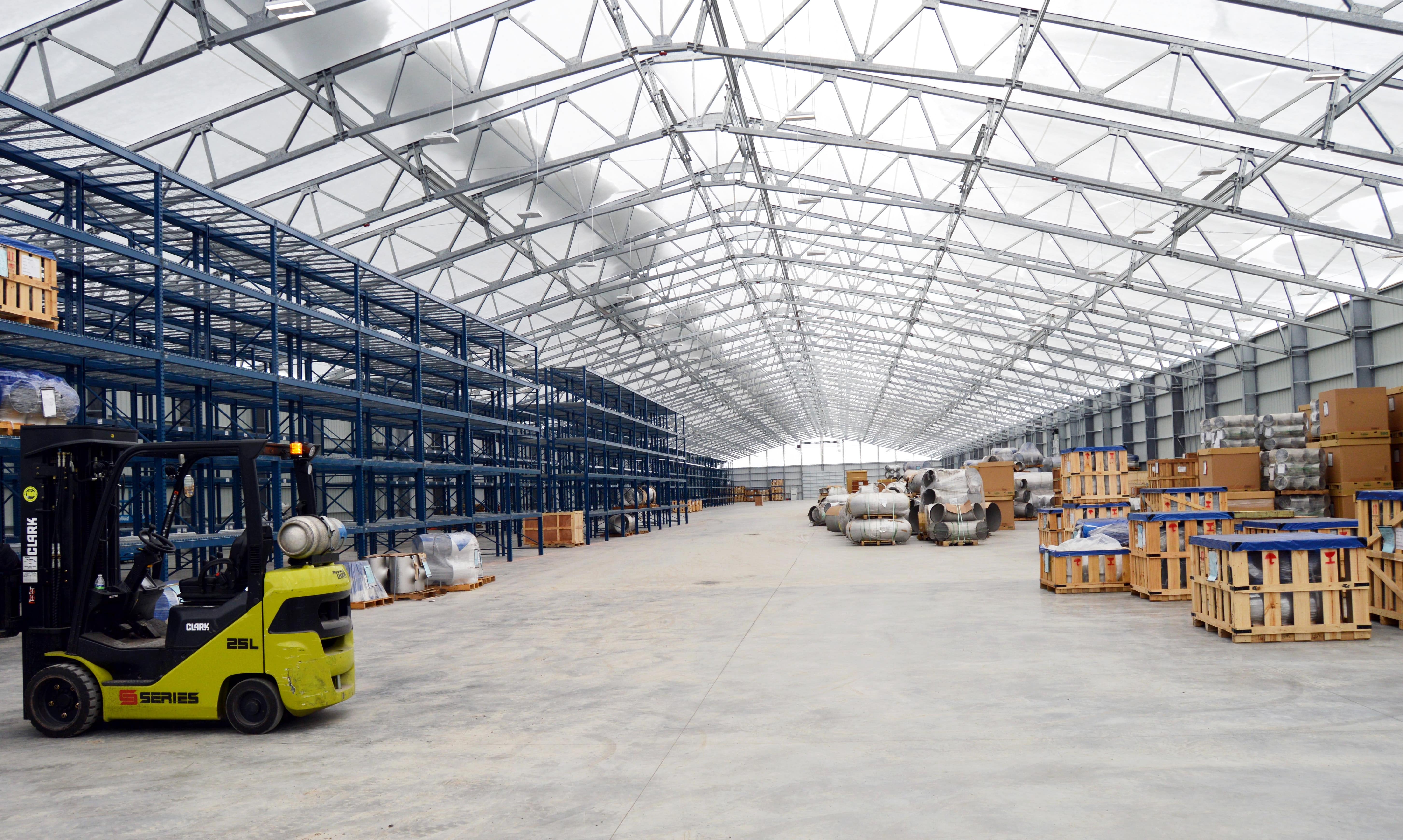 Fabric structure solution designed to address common storage challenges in manufacturing.